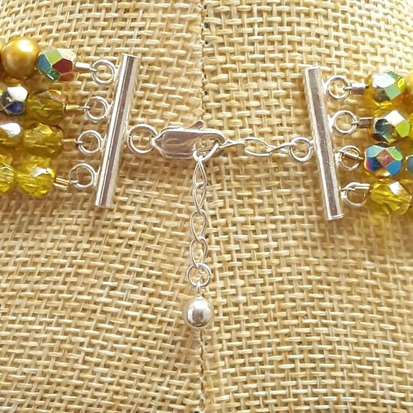 Vintage Sterling Four Strand Cultured Freshwater Pearl Necklace - Picture 6 of 12